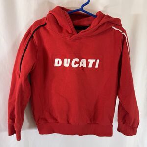 Ducati Sweatshirt Boys 6A Red Hooded Long Sleeve 100% Cotton